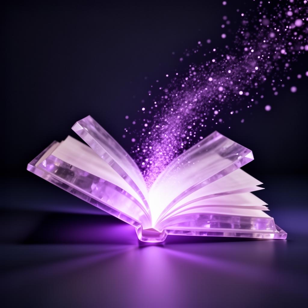 Glowing crystal book of knowledge